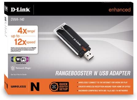 D-Link DWA-140 Range Booster Draft 802.11n Wireless USB Adapter