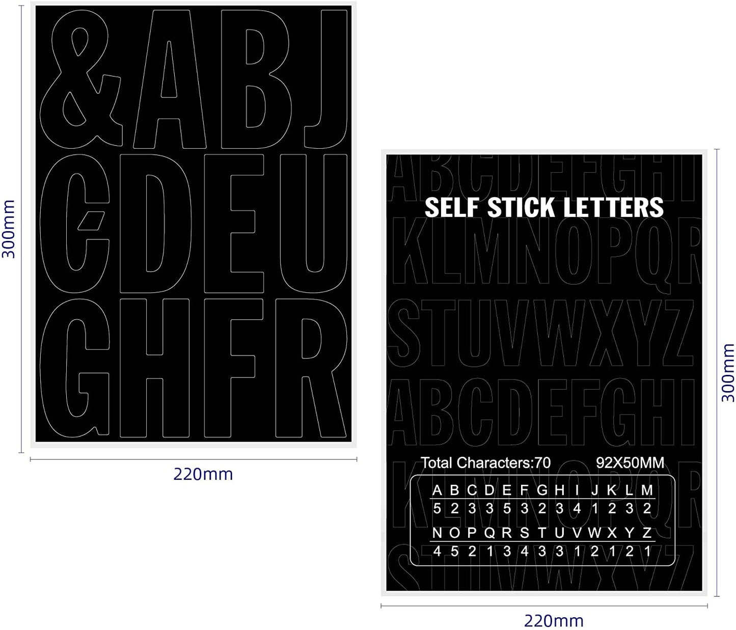 Vinyl Letters, Self-Adhesive Waterproof Letter & Numbers Stickers
