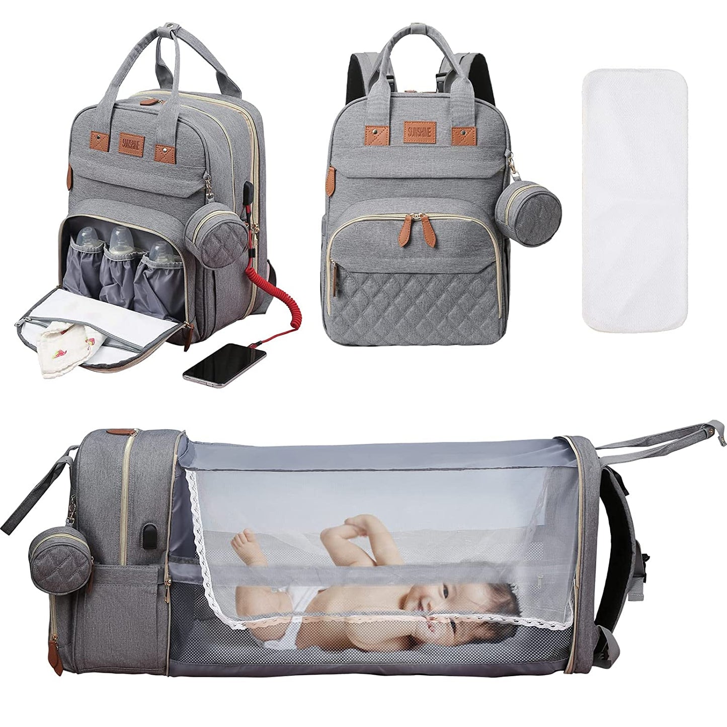 Diaper Bag Backpack with Changing Station