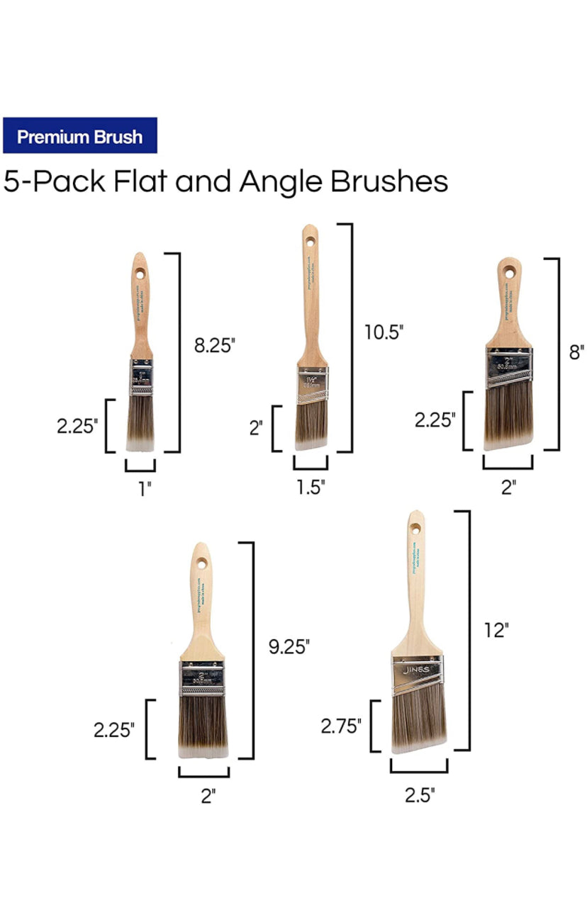 Pro Grade - Paint Brushes - 5 Ea - Paint Brush Set