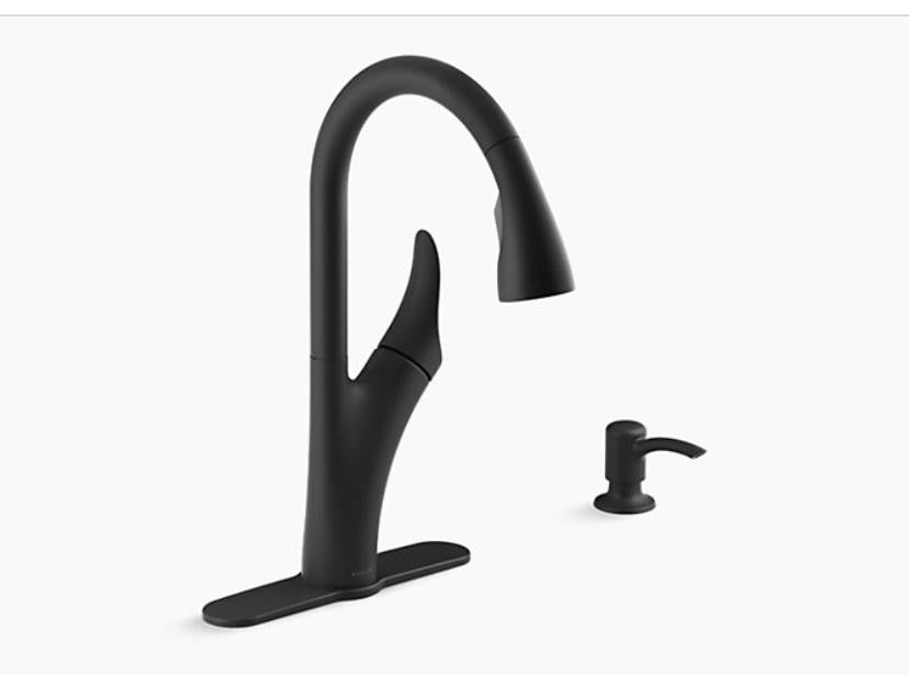Kholer Touchless pull-down kitchen faucet with soap/lotion dispenser