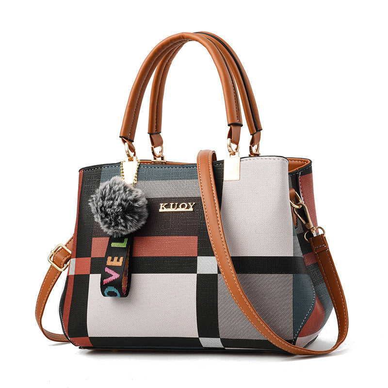 Women Luxury Pu Leather Tote Handbag Lady All Match Casual Stripe Shoulder Hand Bag