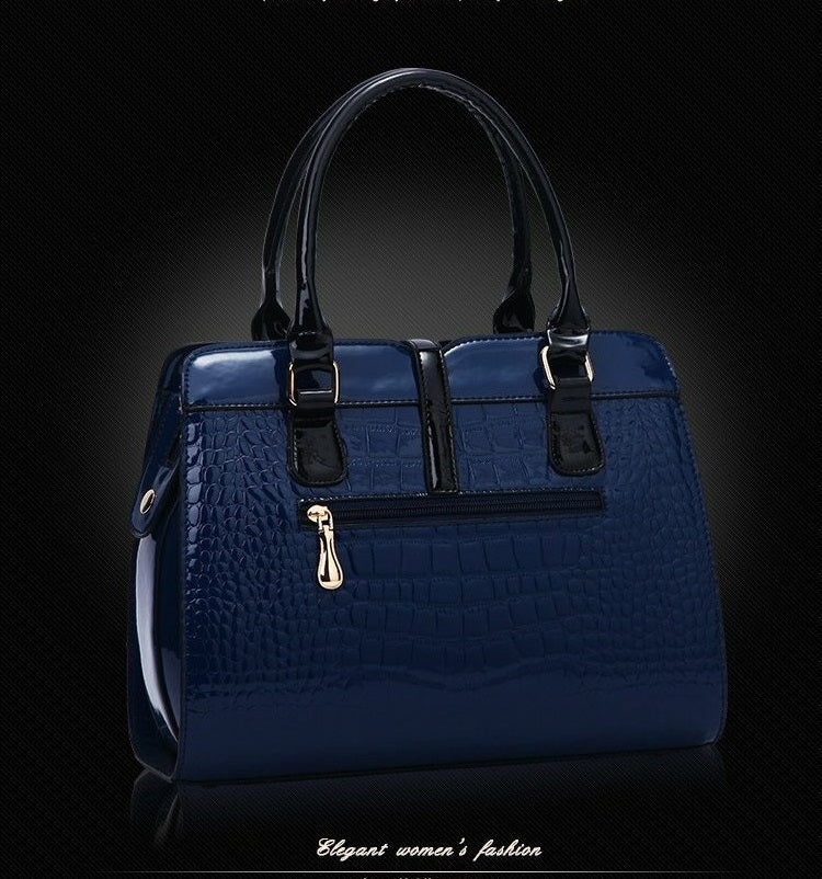 Patent Leather Crocodile Leather Handbags for Women Shoulder Bags